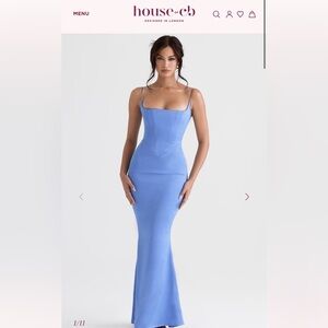House of CB Olivette Corset Maxi Dress in Periwinkle